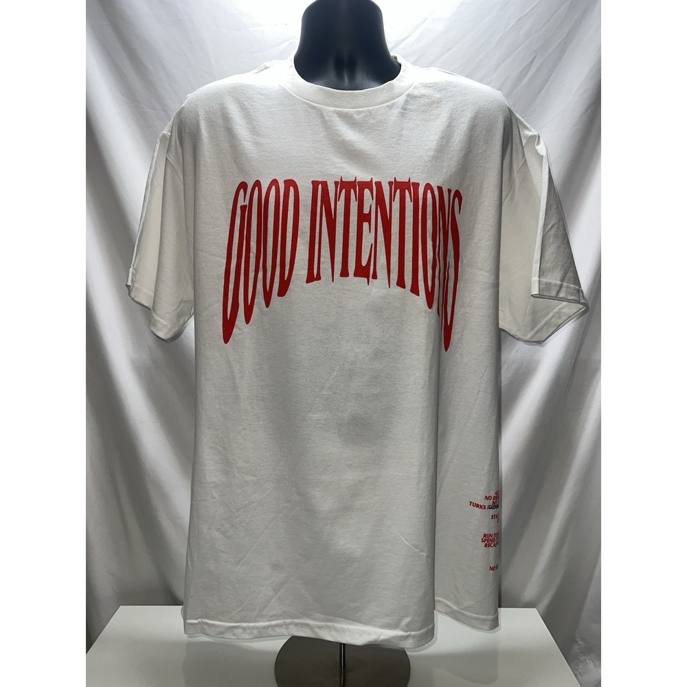 NEW VLONE X NAV  GOOD INTENTIONS  T SHIRT AUTHENTIC White And Red Size XL Mens